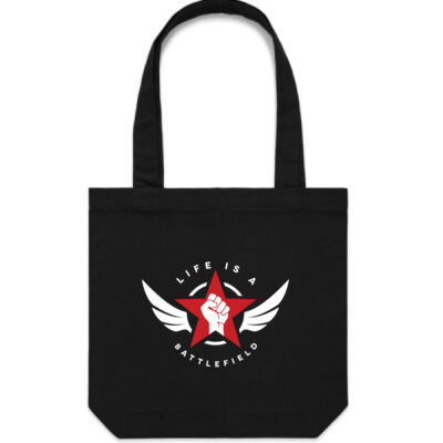 Life is a Battlefield Tote Bag Thumbnail